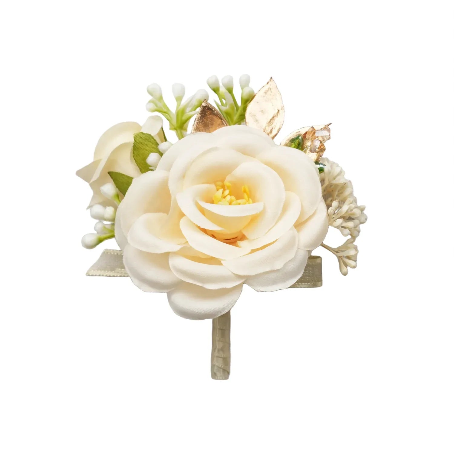Uflower Champagne Series Bride Bouquet Wrist Corsage Groom Boutonniere Wedding Event Supplies SET80080-10 - Uflower