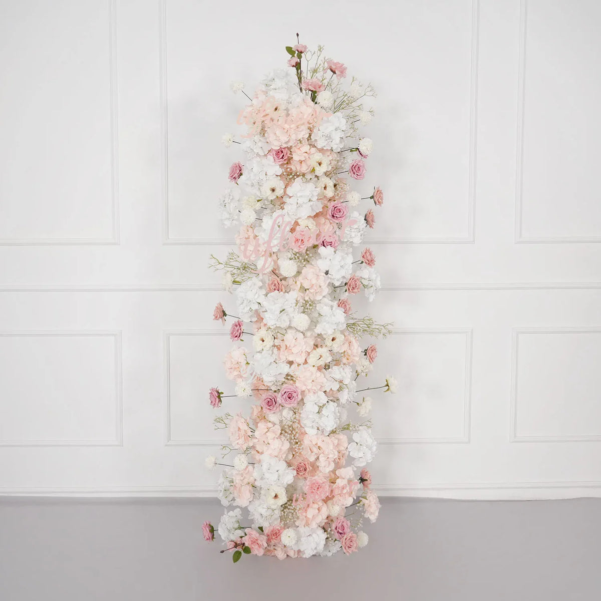 Uflower Artificial Pink White Flower Row Wedding KT Backdrop Decor MC80144-01 - Uflower