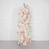 Uflower Artificial Pink White Flower Row Wedding KT Backdrop Decor MC80144-01 - Uflower