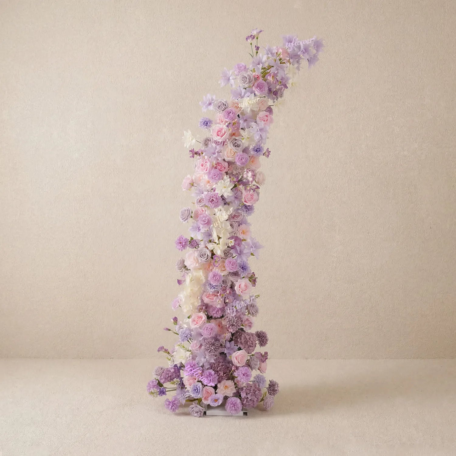 Uflower Purple Floral Horn Arch Wedding Party Backdrop Decor SET80243-01