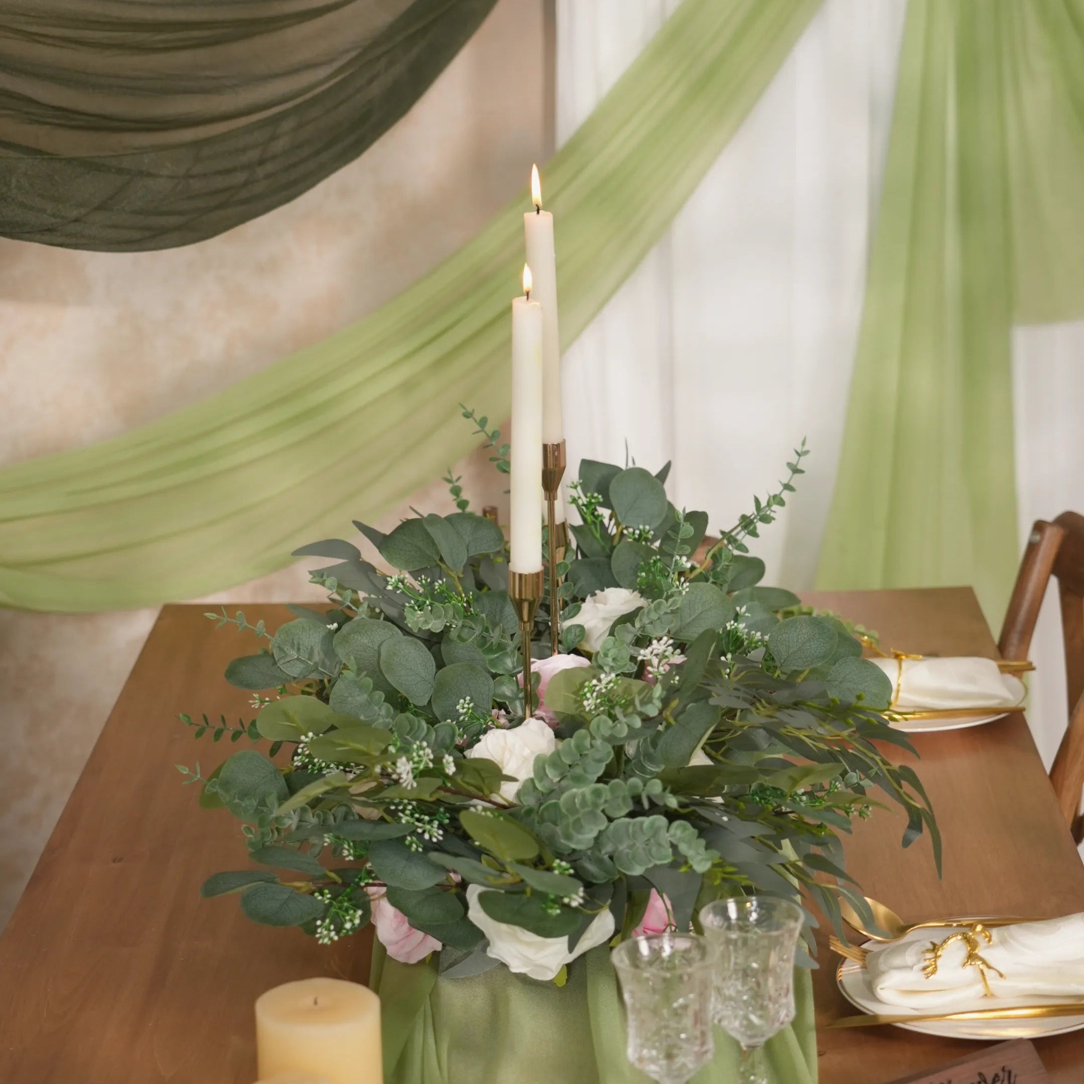 DIY Centerpiece Kit – Rose & Eucalyptus Floral Arrangement Set