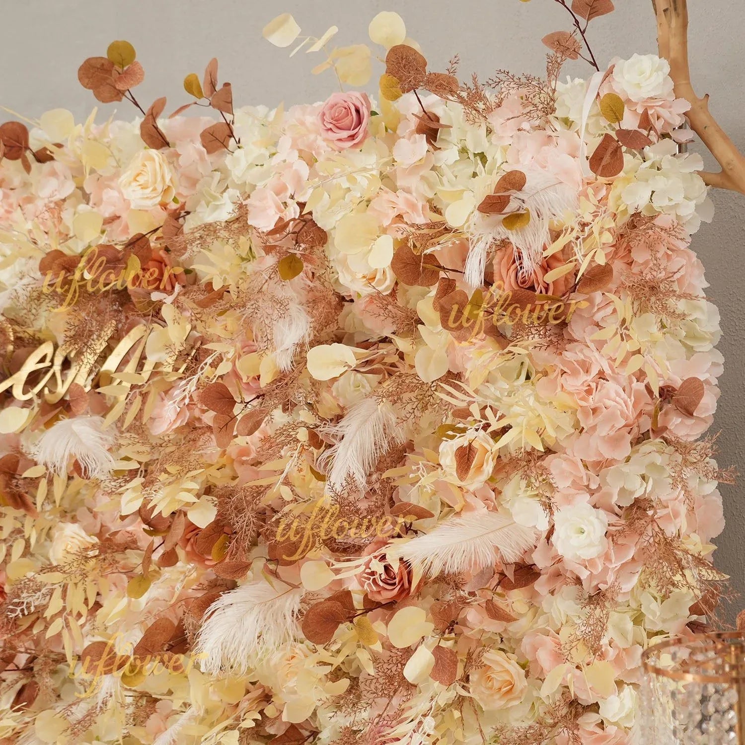 Uflower Khaki Eucalyptus Flower Wall Wedding Party Backdrop Decor SET80181 - Uflower