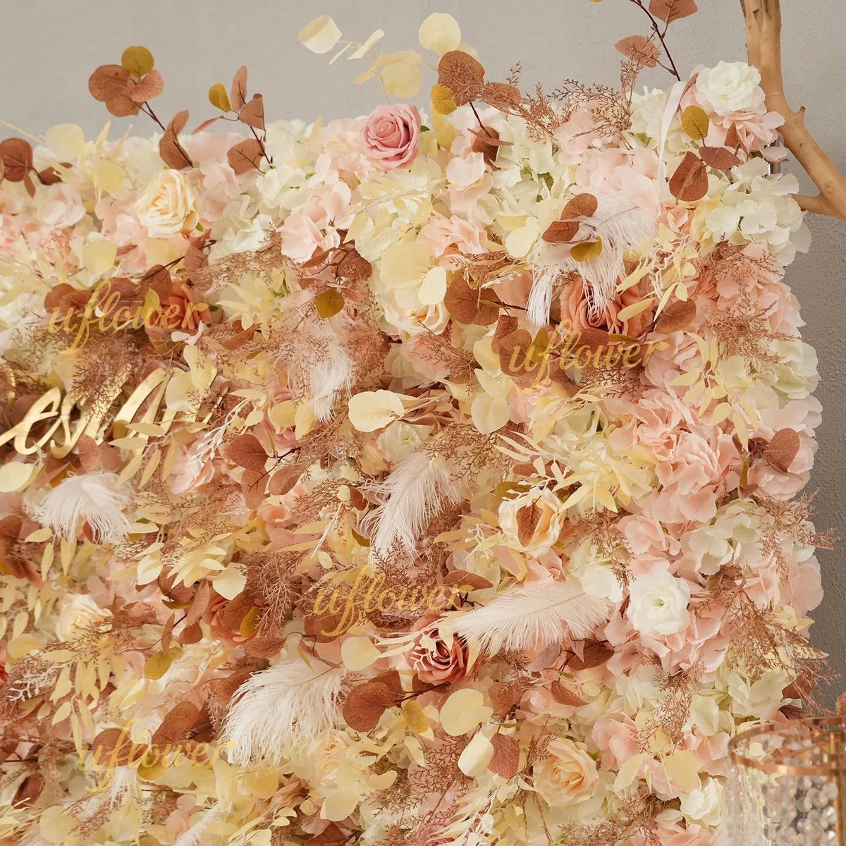 Uflower Khaki Eucalyptus Flower Wall Wedding Party Backdrop Decor SET80181 - Uflower