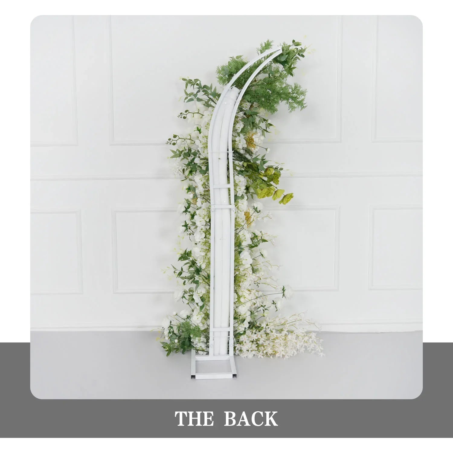 Uflower White Rose Green Leaf Floral Horn Arch Wedding Party Backdrop Decor MC80160-01 - Uflower