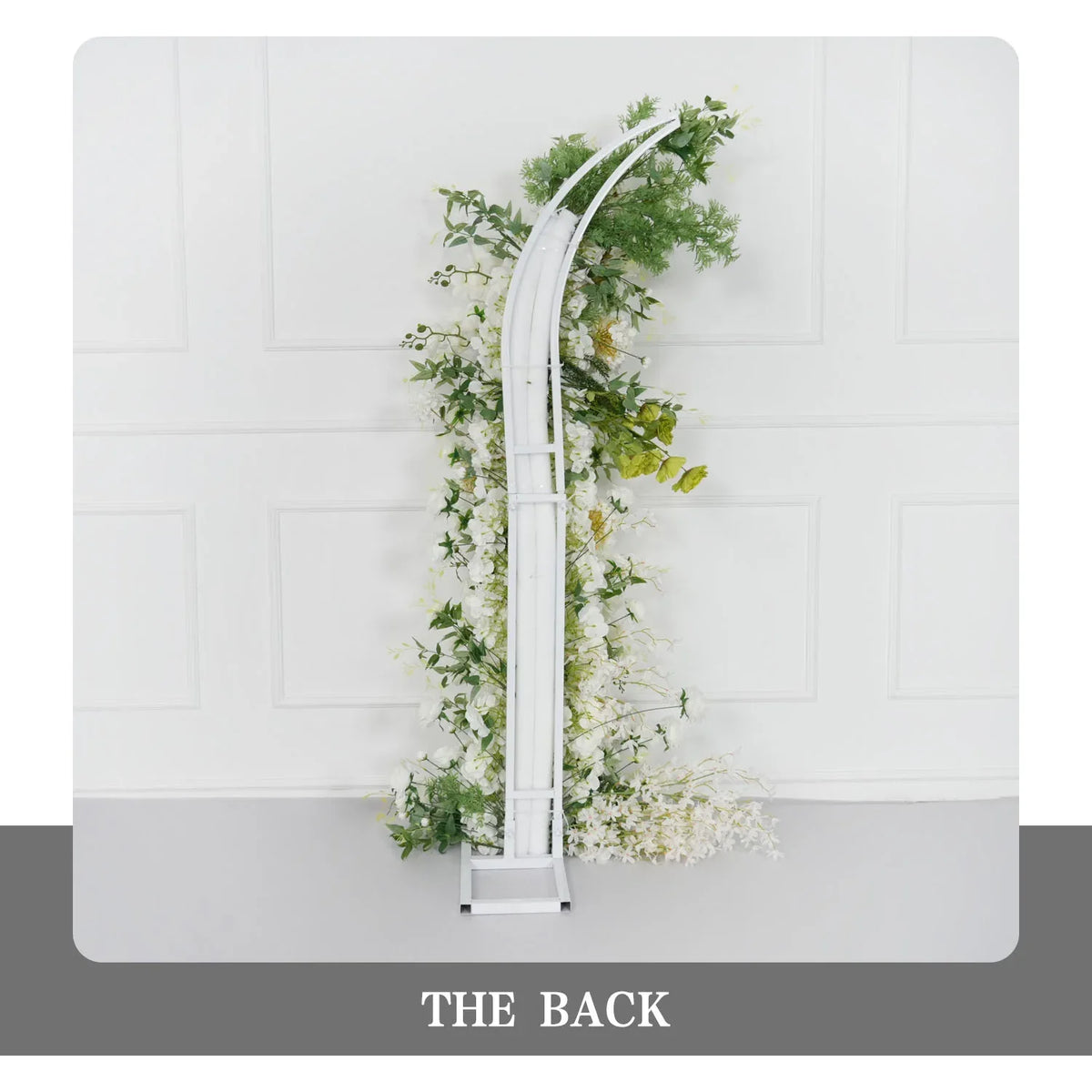 Uflower White Rose Green Leaf Floral Horn Arch Wedding Party Backdrop Decor MC80160-01 - Uflower