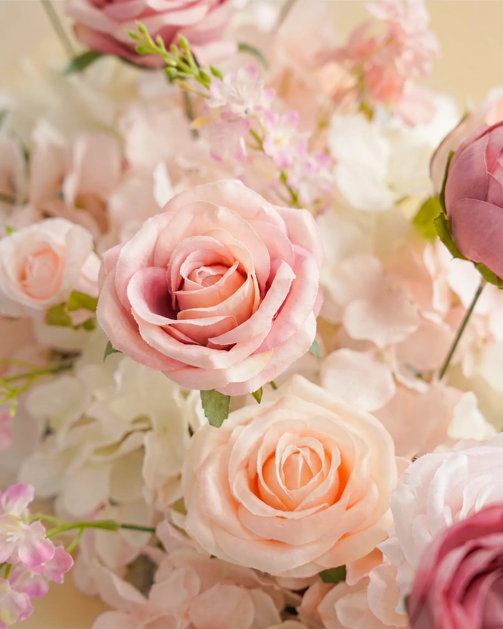 Uflower 100cm Pastel Pink & White Flower Row with Drapes MC89003-01