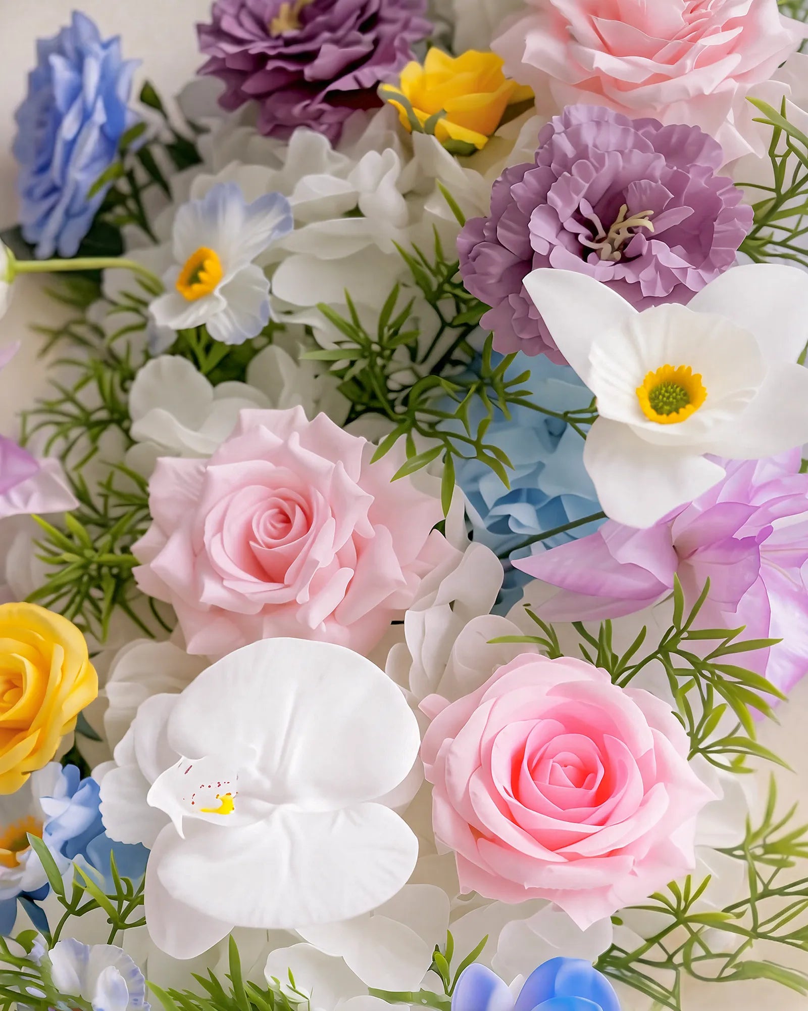 Uflower Colorful Rose Flower Row with Drapes MC89008-01