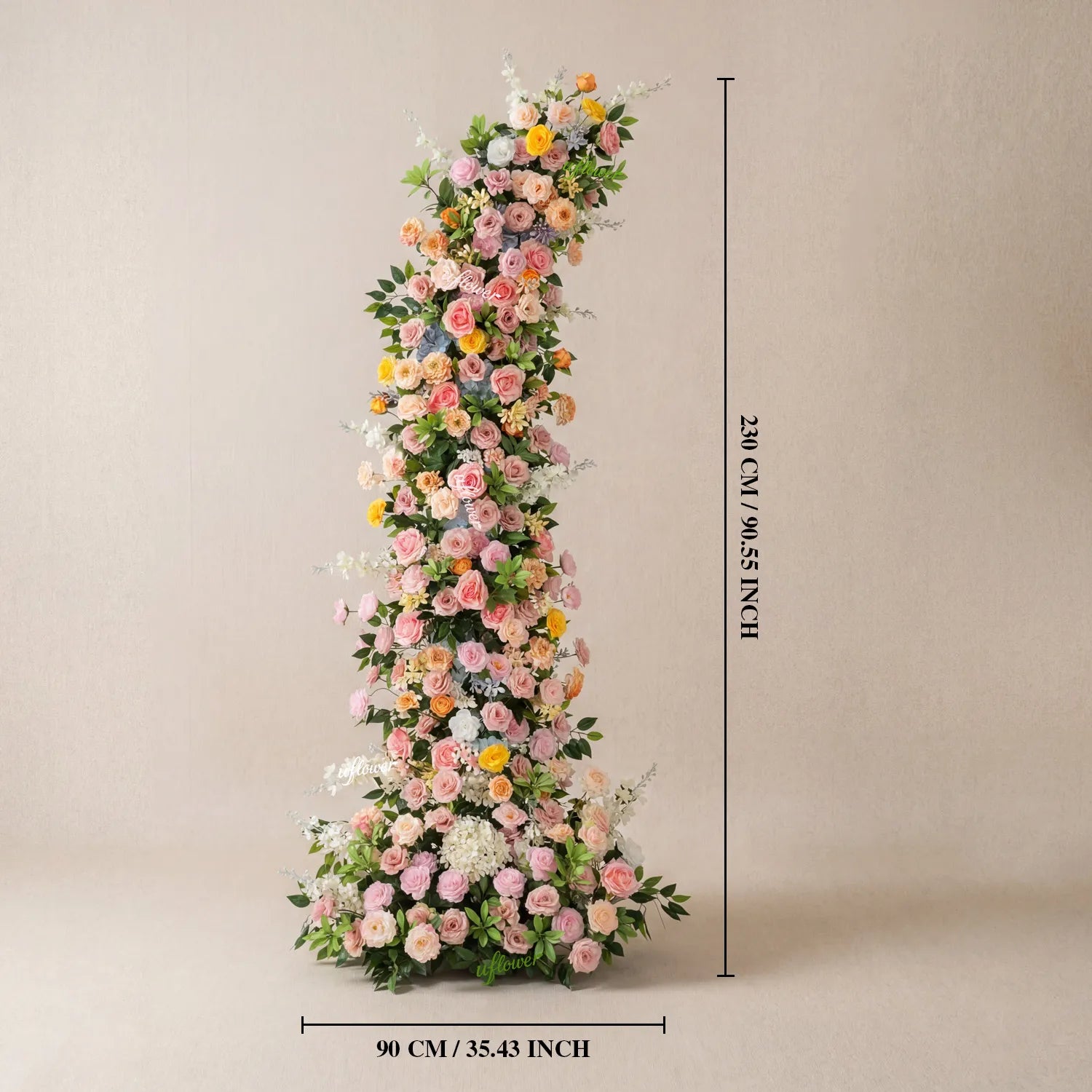 Uflower Colorful Floral Arrangement Horn Arch Wedding Backdrop Props SET80242-01