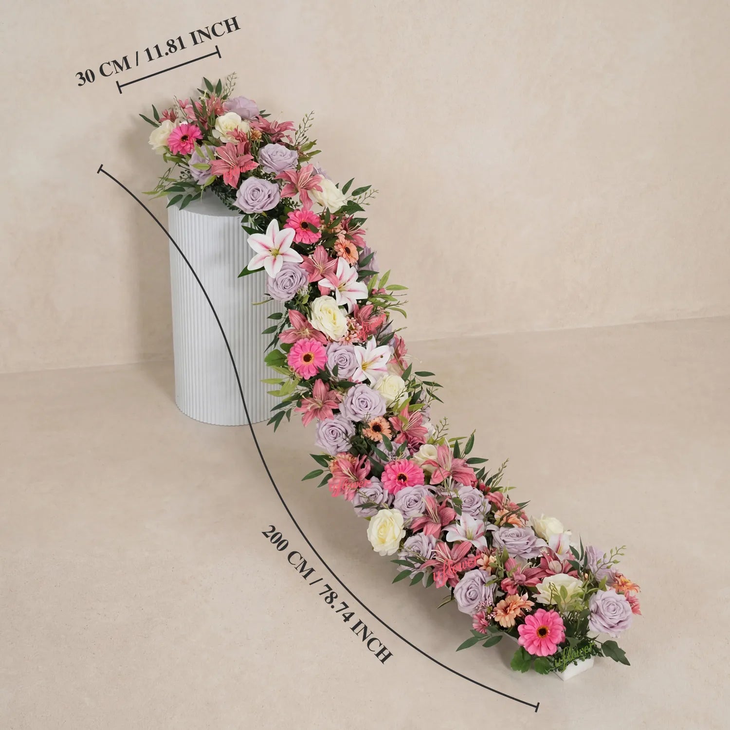 Uflower Artificial  Roses Purple Mixcolor Series Wedding Flower Row Decorate MC80248-01