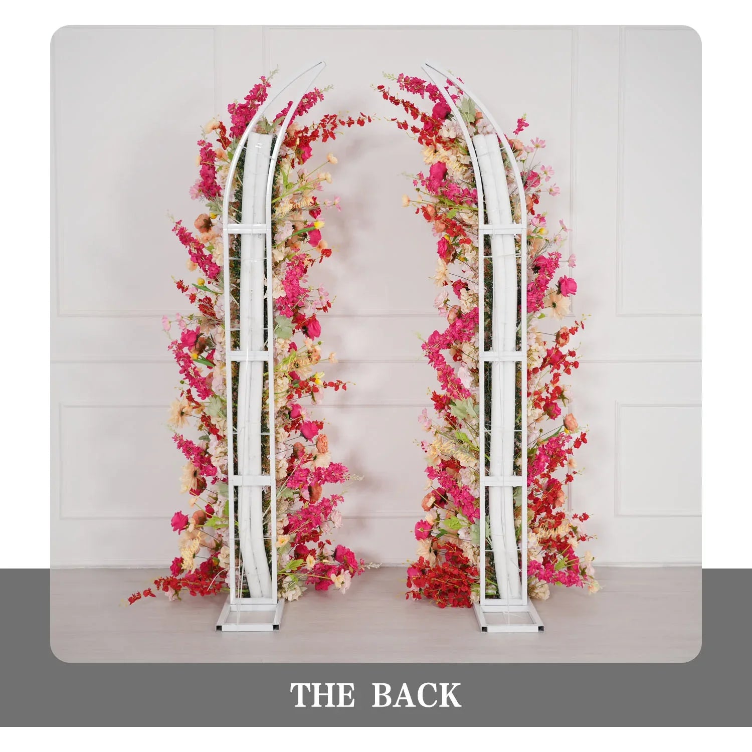 Uflower Champagne Pink Flower Horn Arch Wedding Party Birthday Backdrop Decor SET80176-02 - Uflower