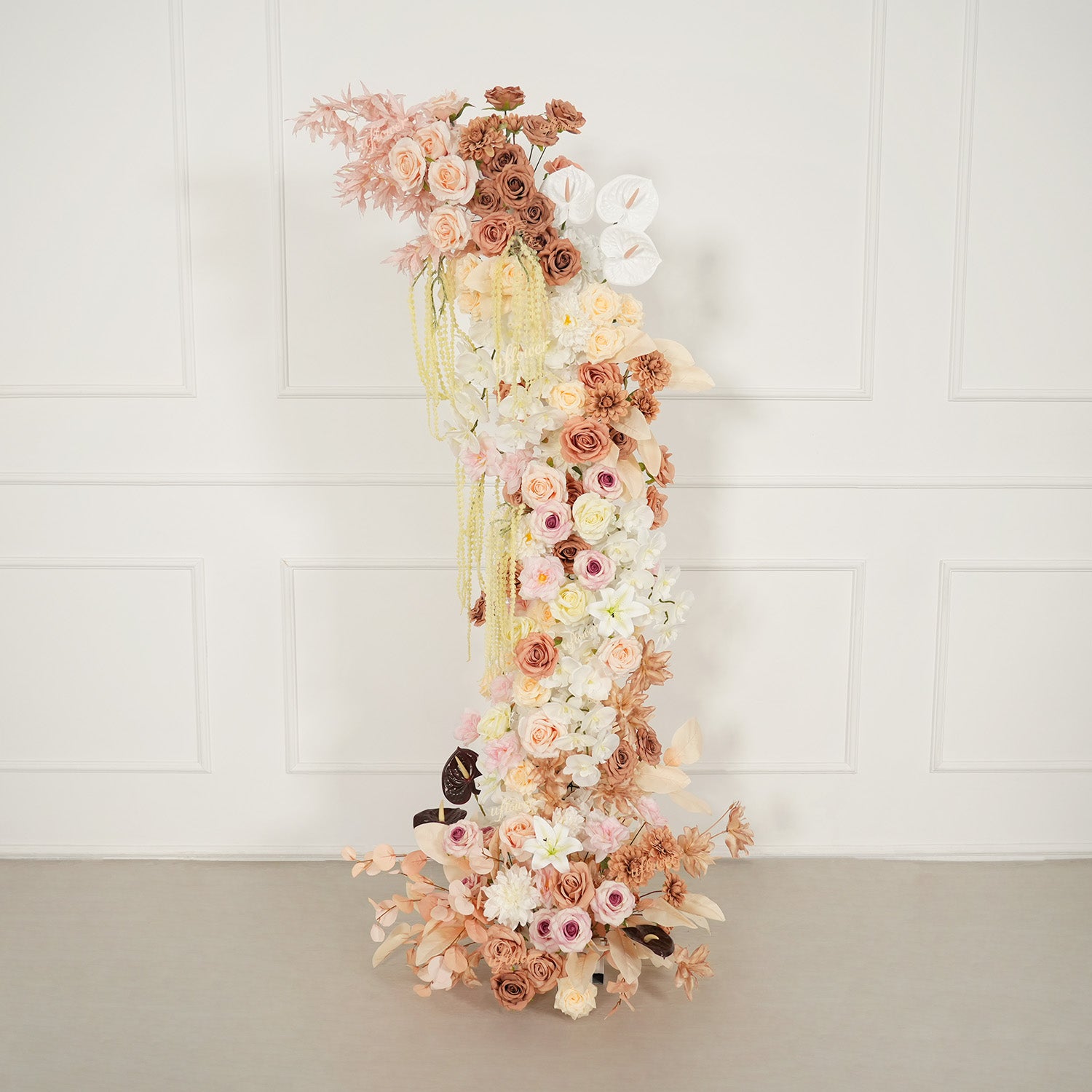 Uflower Terracotta Blush Floral Horn Arch Wedding Party Backdrop Decor SET80222