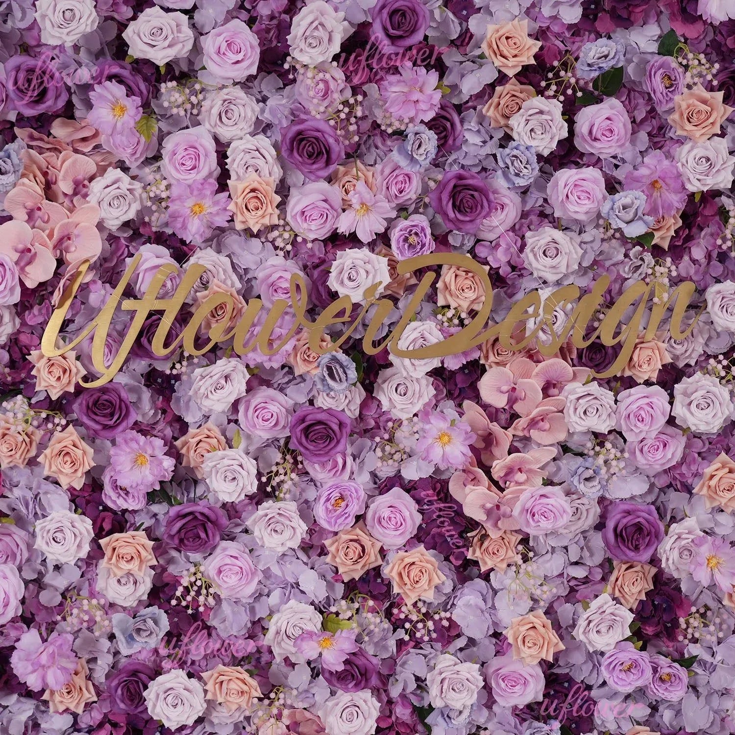 Uflower Purple Rose Flower Wall Backdrop Wedding Party Decoration SET80177 - Uflower