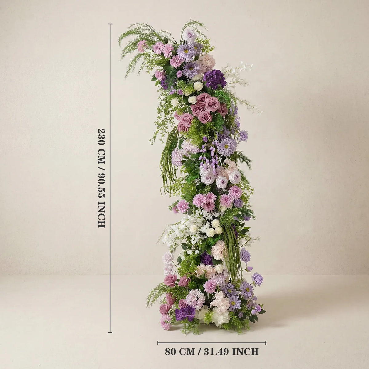 Uflower Purple Floral Greenery Arrangement Horn Arch Wedding Backdrop Props SET80227