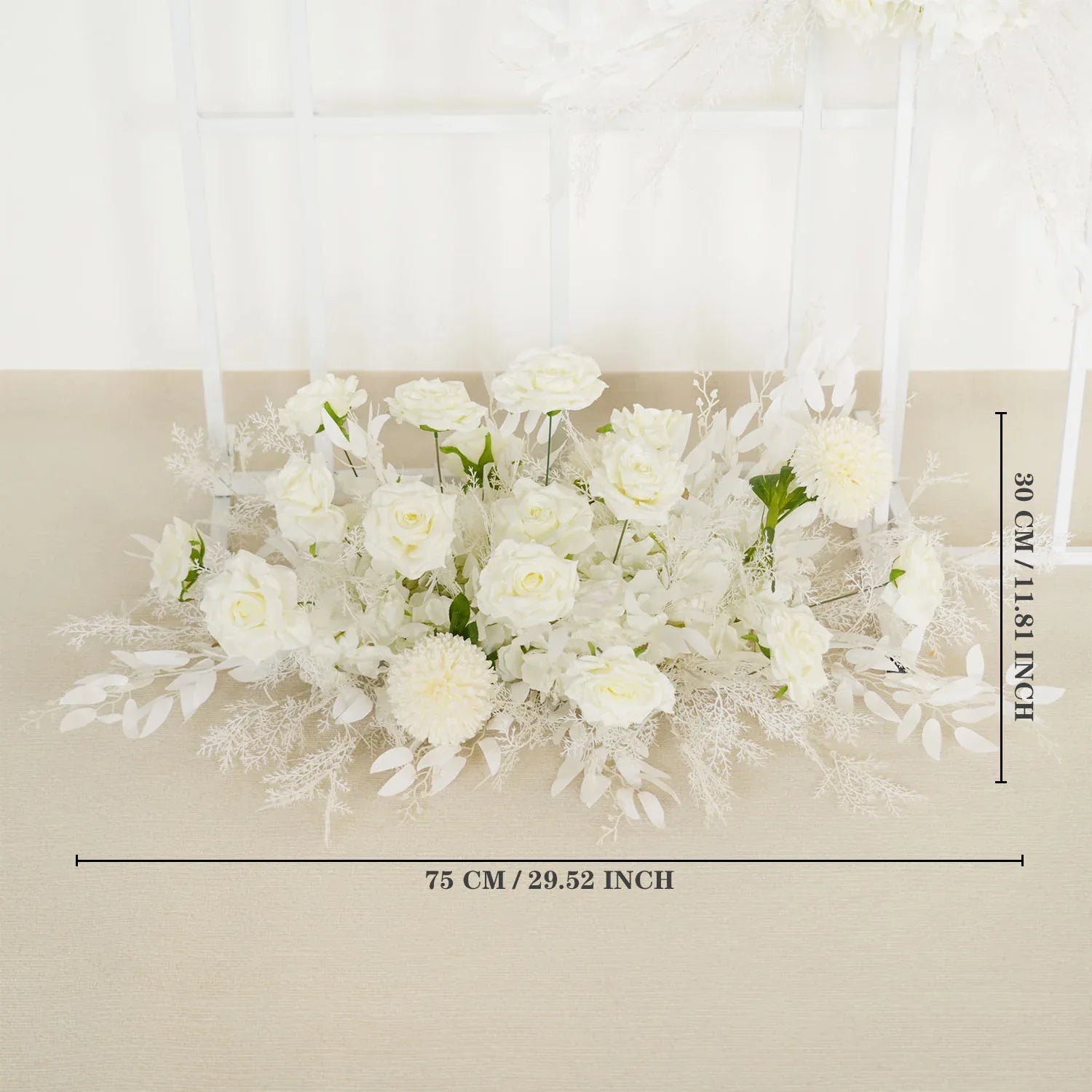 Uflower Artificial White Wedding KT Backdrop Flower Row Decor SET80061 - Uflower