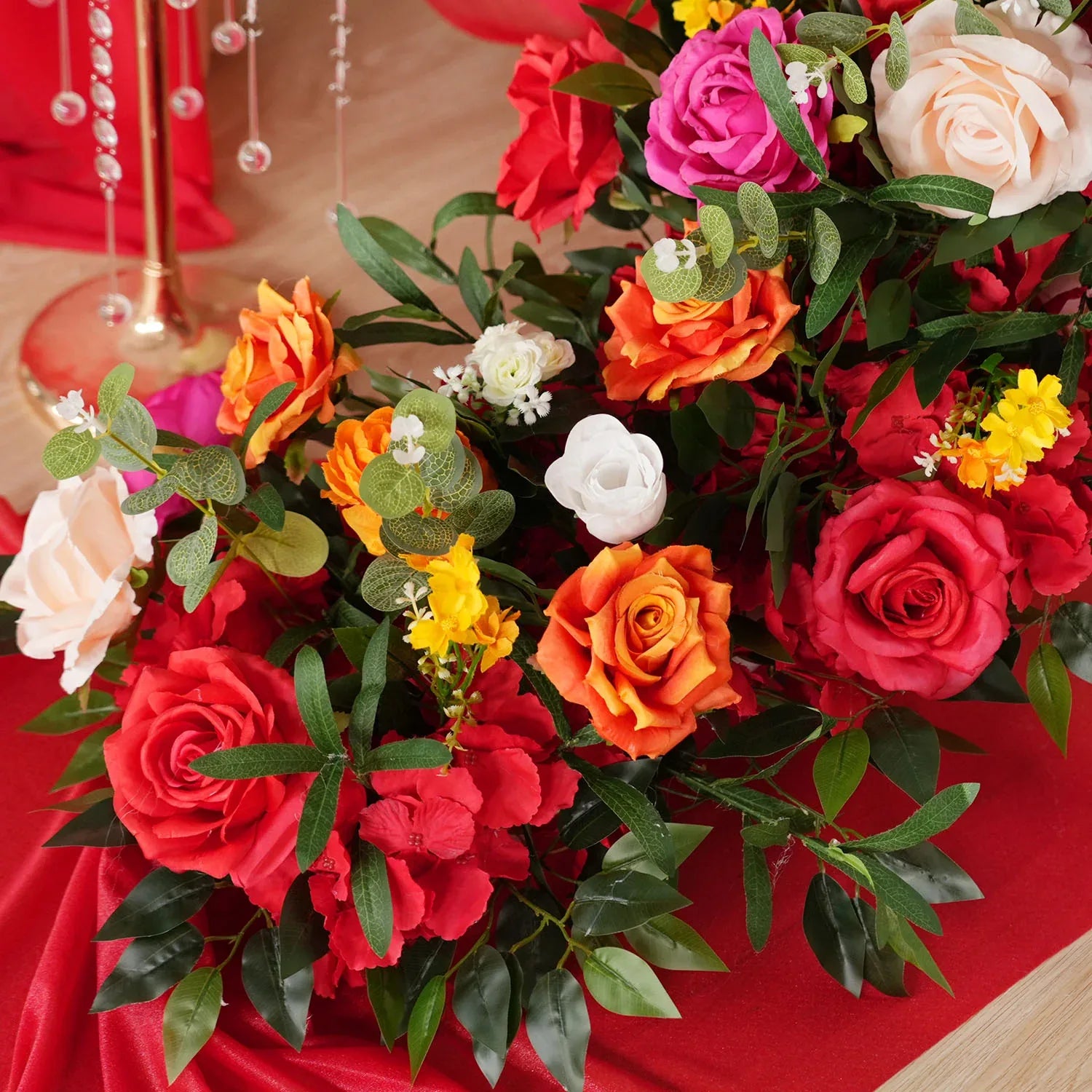 Uflower Colored Sofa Table Runner Floor Flower Arrangement MC80084 - Uflower