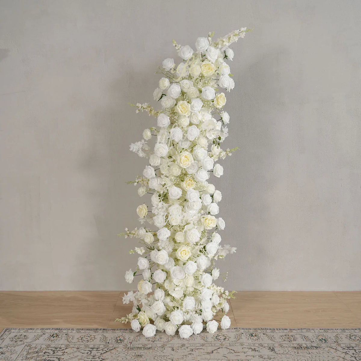 Uflower White Rose Floral Horn Arch Wedding Party Backdrop Decor MC80168-01 - Uflower