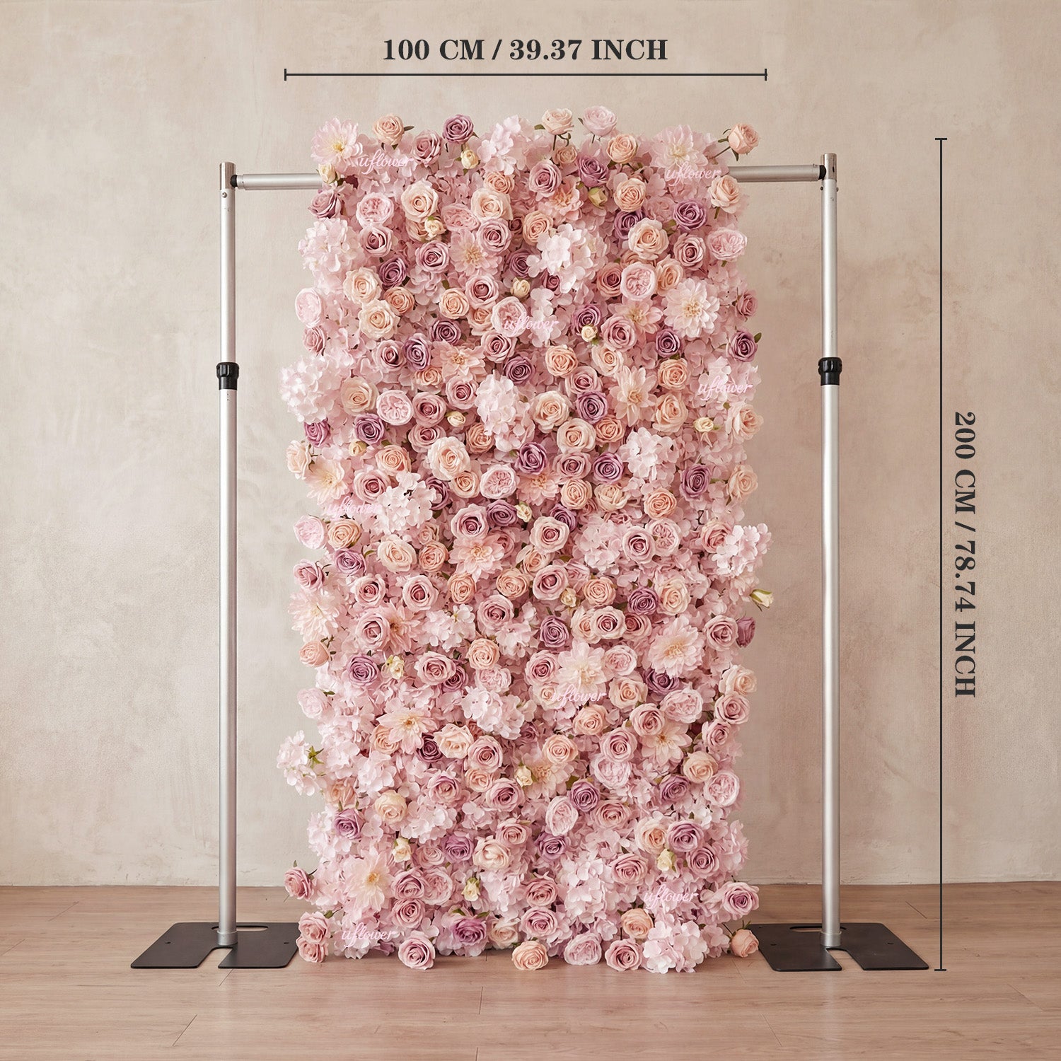 UflowerBlush Rose Flower Wall Backdrop Wedding Party Decoration SET80093-01