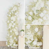 White Flower Row Decor Wedding Backdrop Horn Arch SET80087 - Uflower