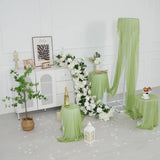 Uflower White Rose Greenery Sofa Table Runner Floor Flower Arrangement MC80222-04