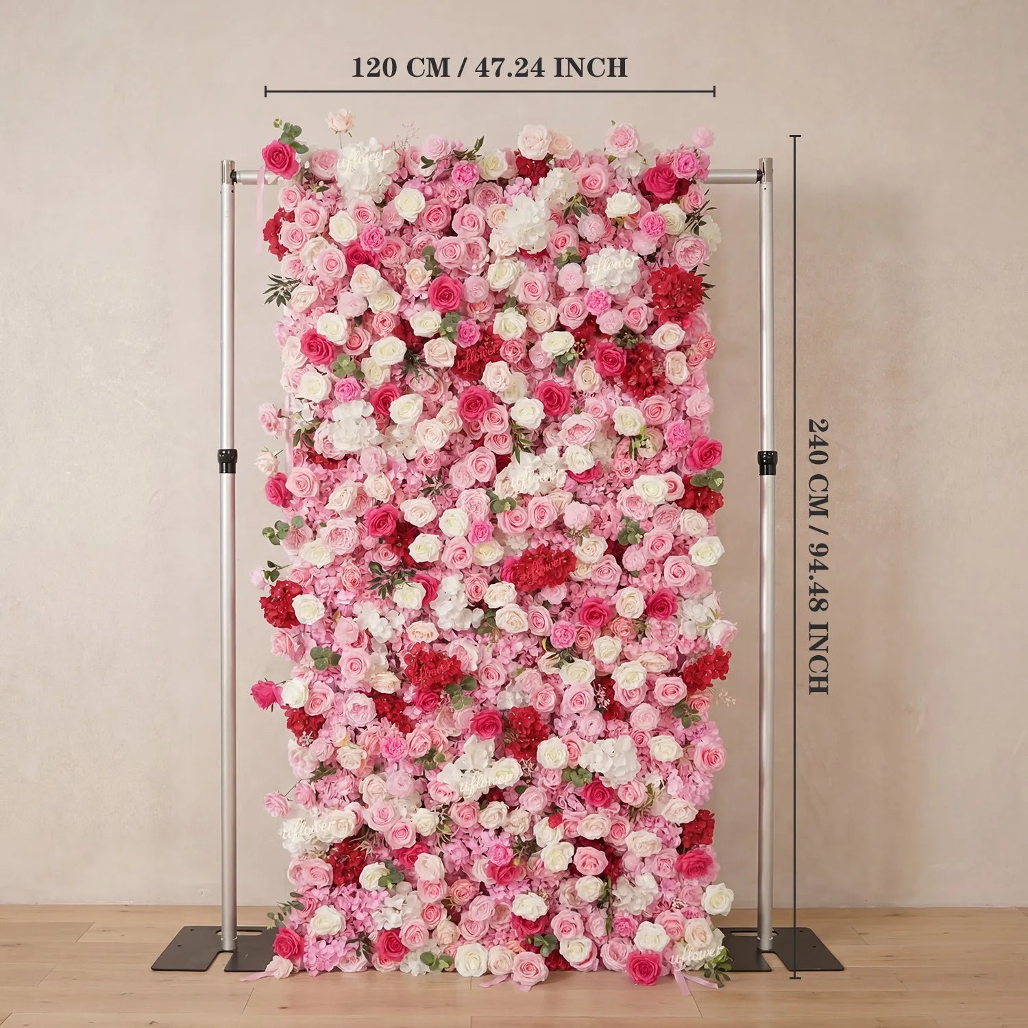 Uflower Pink Flower Wall Wedding Party Proposal Decor SET80228