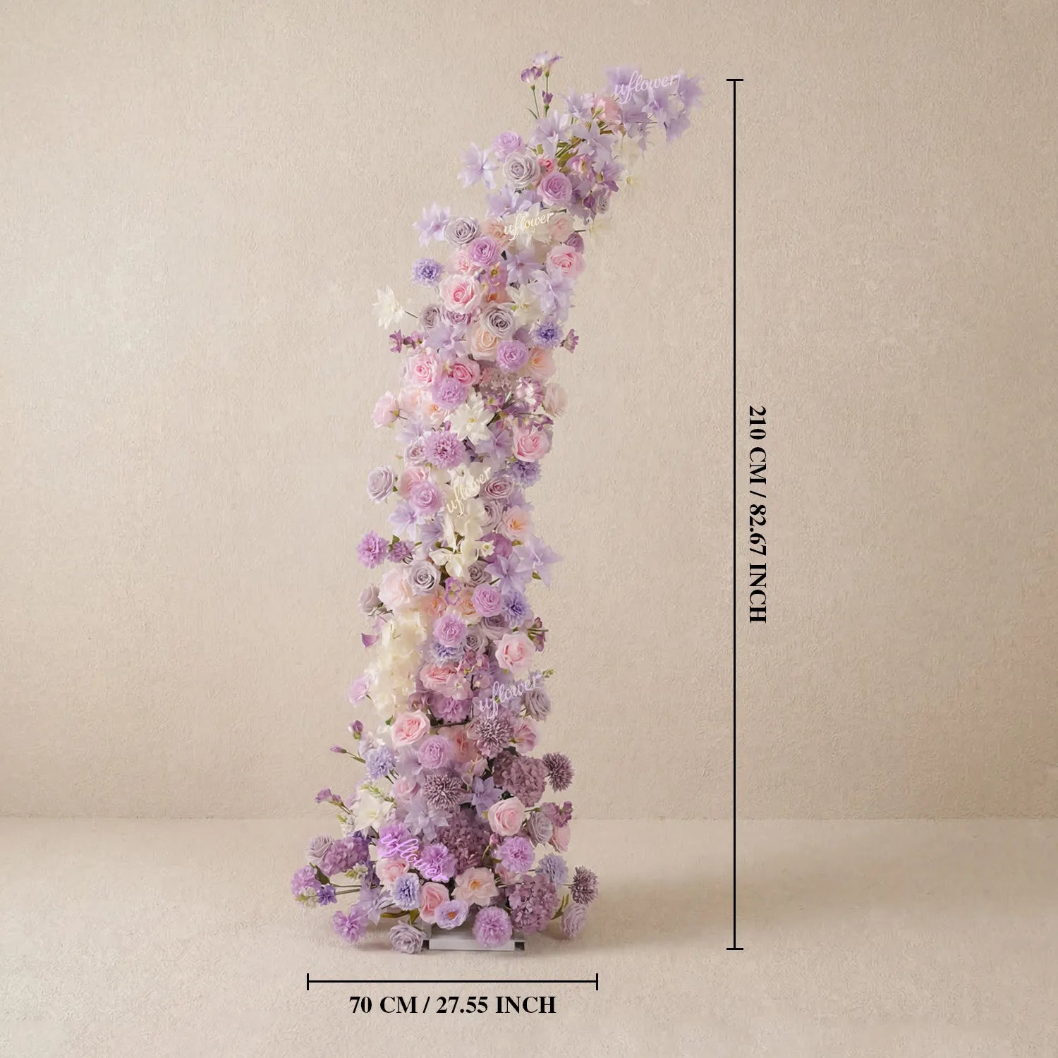 Uflower Purple Floral Horn Arch Wedding Party Backdrop Decor SET80243-01