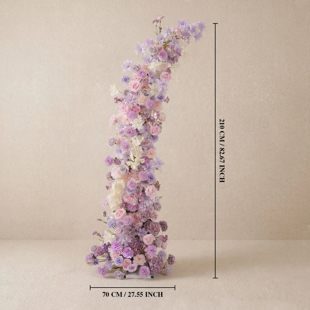 Uflower Purple Floral Horn Arch Wedding Party Backdrop Decor SET80243-01