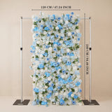 Uflower Blue White Flower Wall Backdrop Wedding Party Decoration SET80225