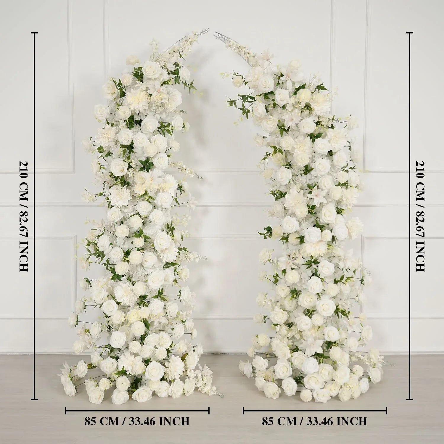 Uflower White Dahlia Floral Horn Arch Wedding Party Backdrop Decor SET80165-01 - Uflower