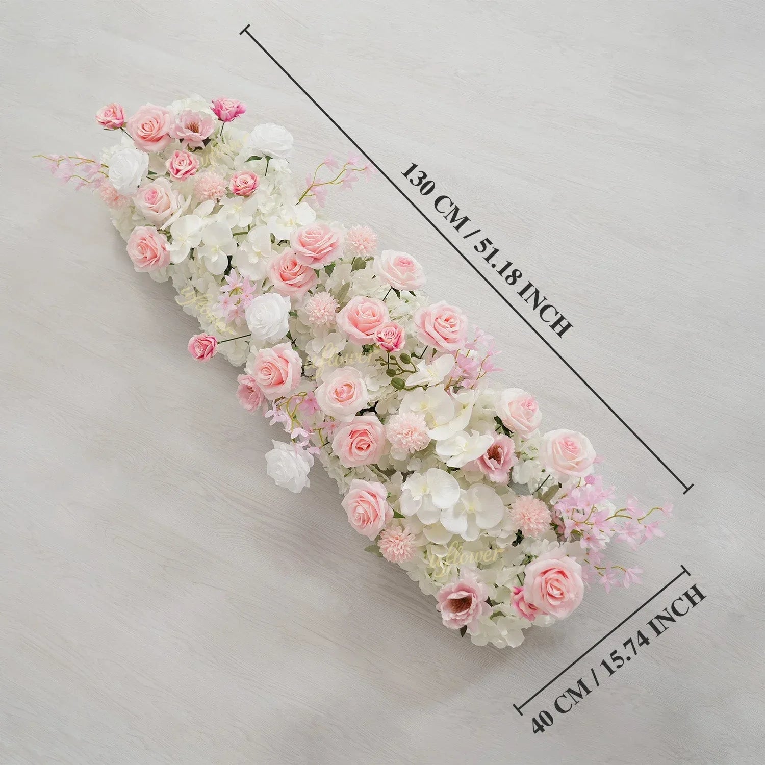 Uflower Artificial Pink White Flower Row Wedding KT Backdrop Decor SET80195 - Uflower