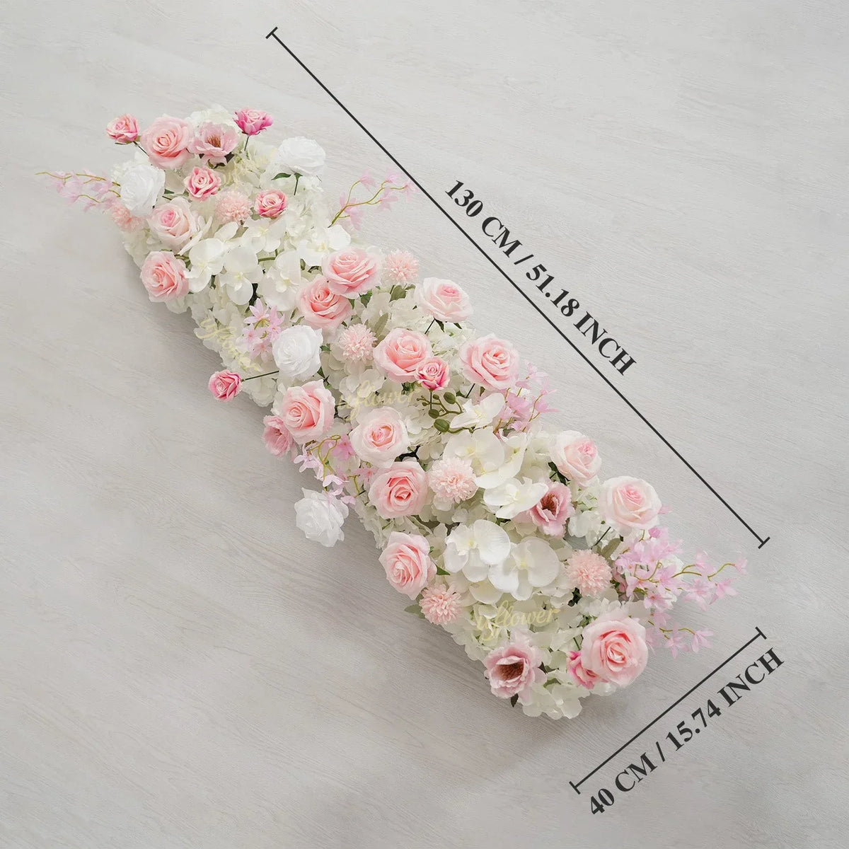 Uflower Artificial Pink White Flower Row Wedding KT Backdrop Decor SET80195 - Uflower