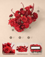 Uflower 50cm Red Rose & Peony Flower Row MC89005-03