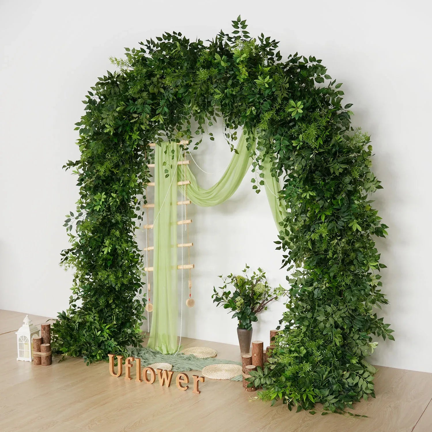 Uflower Leaf Flower Row Door Arch Floral Arrangement SET80110 - Uflower