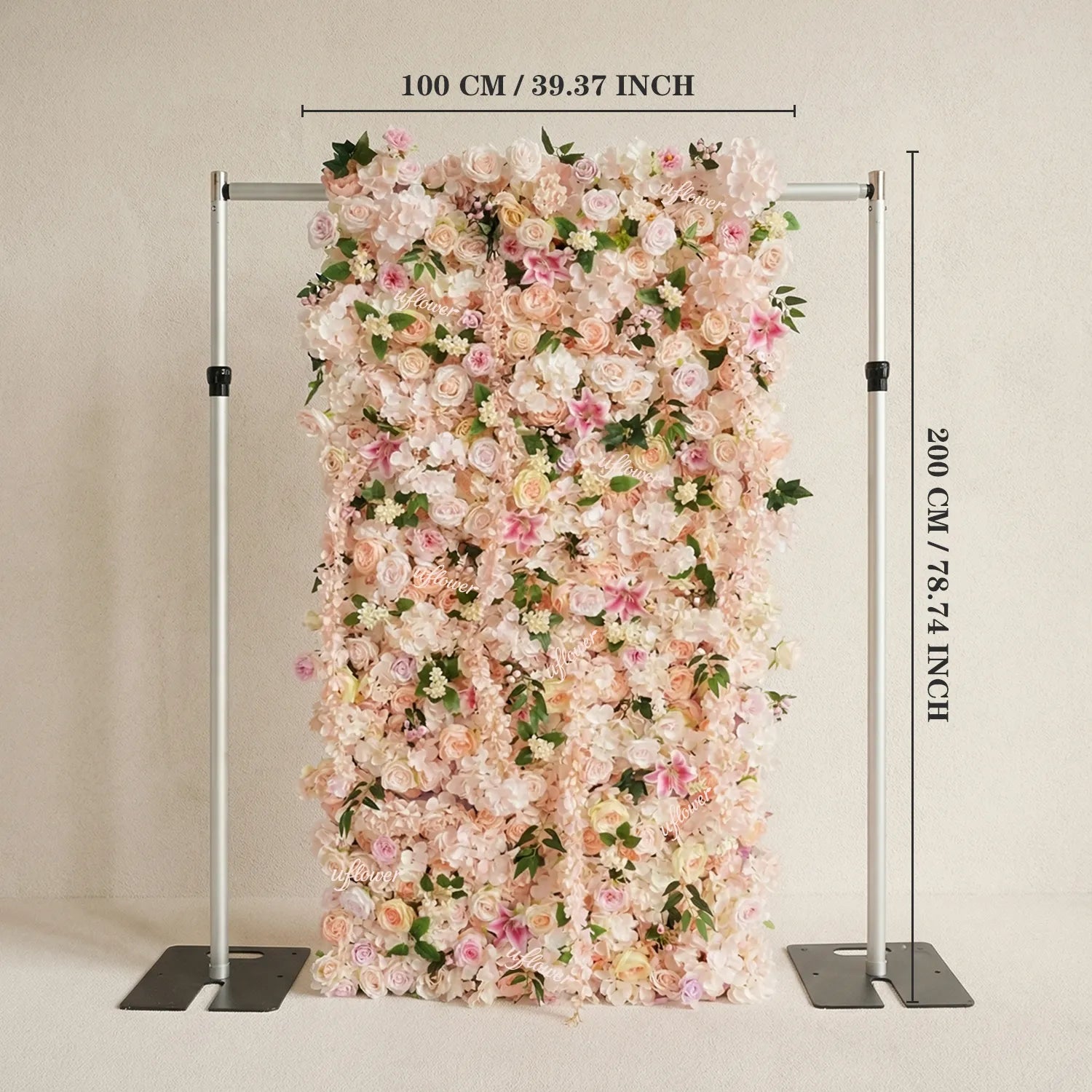 Uflower Blush Pink Wisteria Flower Wall Backdrop Wedding Party Decoration SET80232