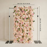 Uflower Toile de fond murale fleurie glycines rose poudré pour mariage et fête SET80232