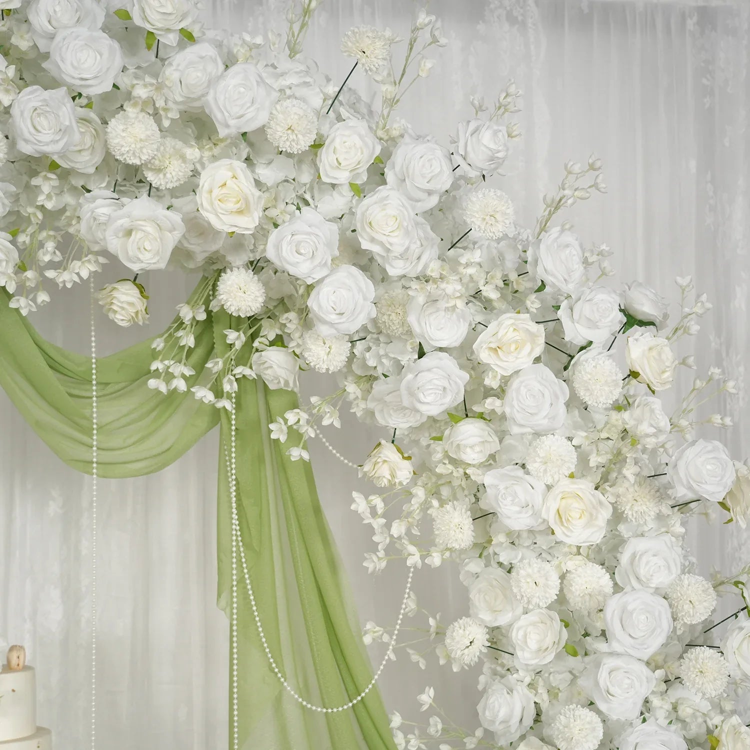 Uflower White Rose Floral Door Arch Wedding Party Backdrop Decoration SET80124 - Uflower