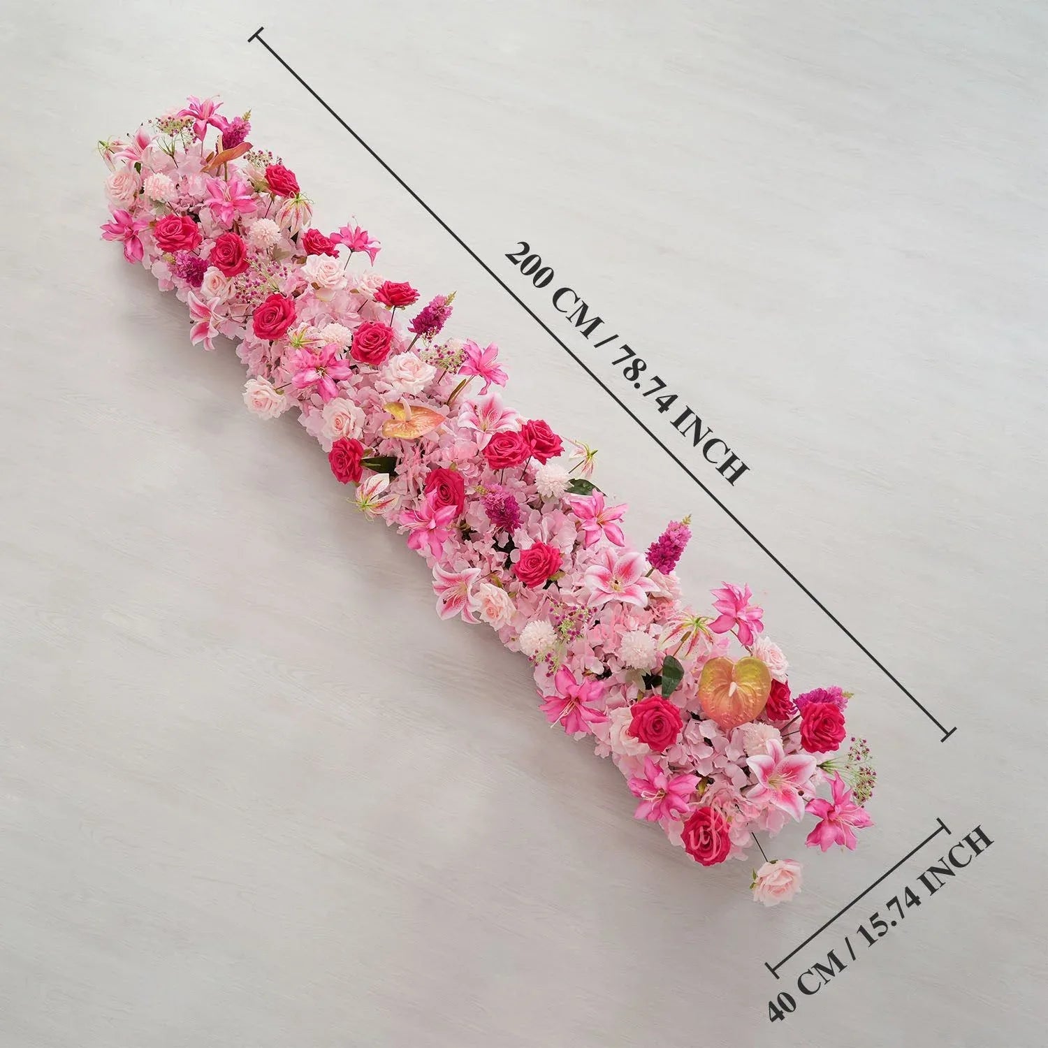 Uflower Rose Pink Floral Arrangement Wedding Backdrop Floral Props SET80193 - Uflower