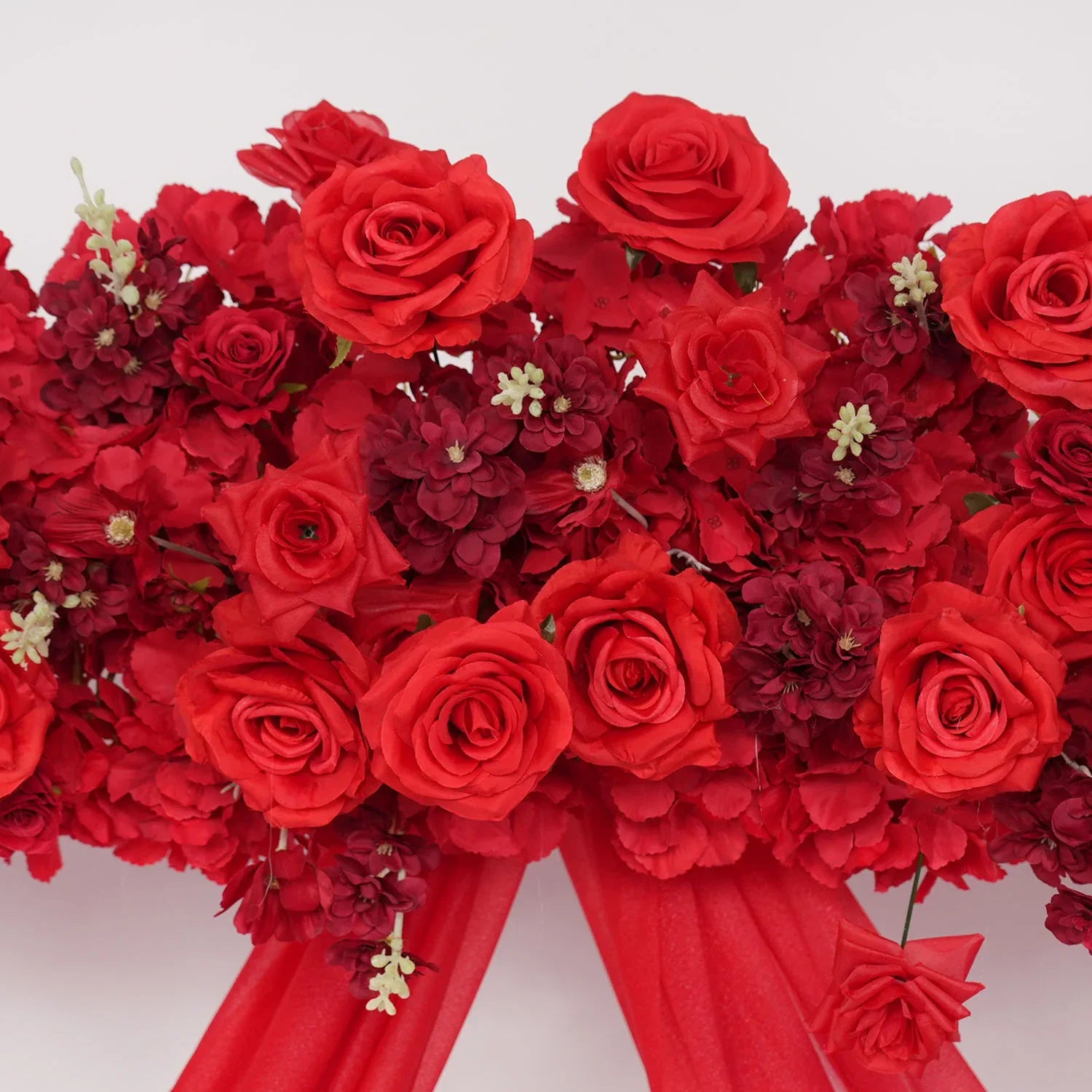 Uflower Red Rose Floral Square Arch Wedding Party Backdrop Decoration MC80126 - Uflower
