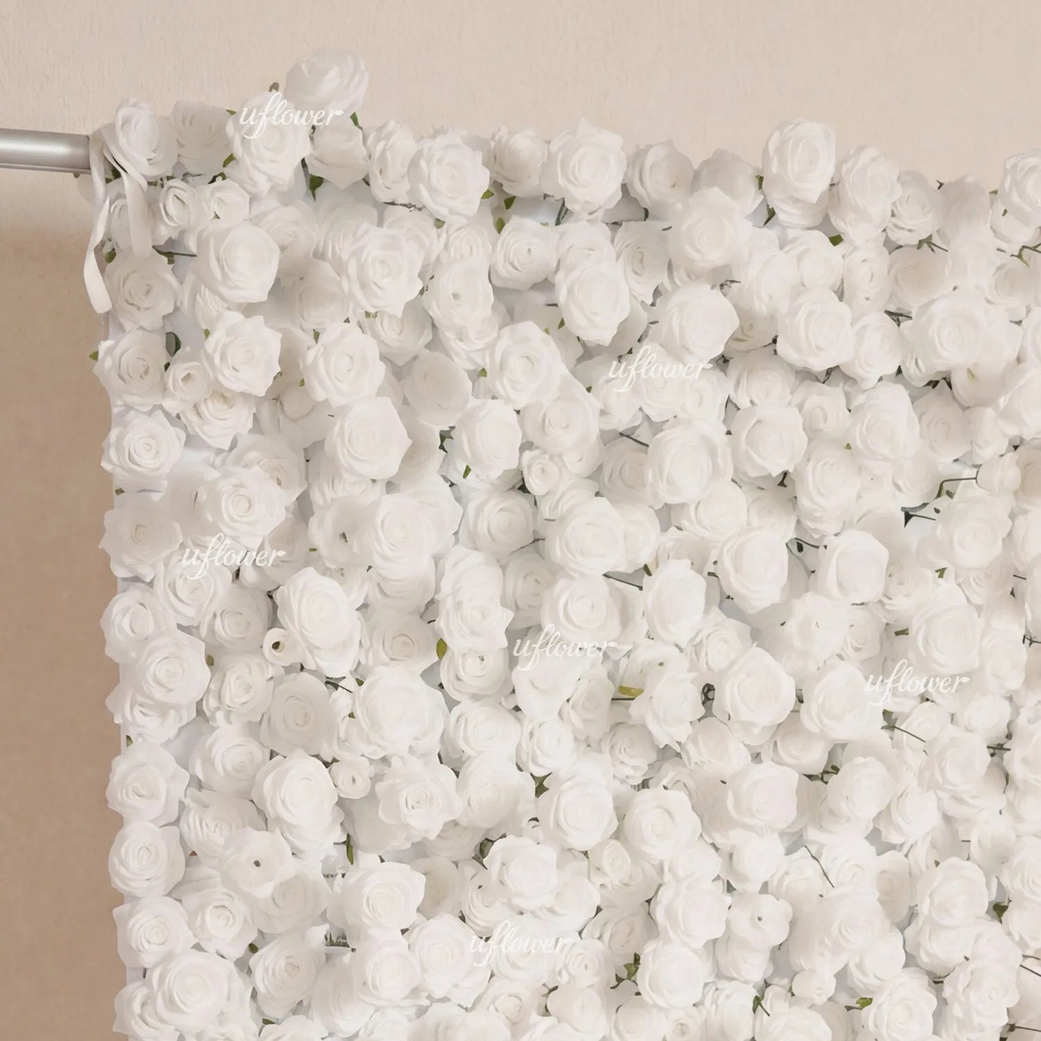 Uflower White Flower Wall Wedding Party Decoration & Event Backdrop SET80253-01