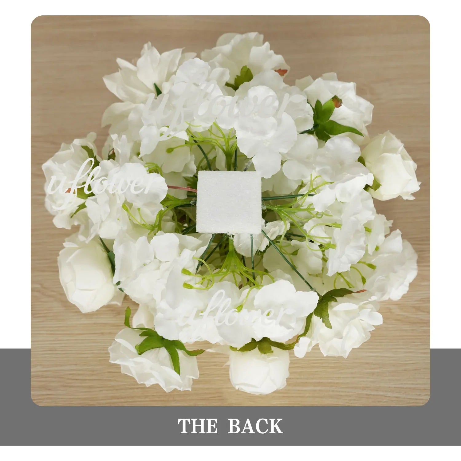 Uflower White Rose Table Runner Sofa Floral Wedding Backdrop Decor SET80146 - Uflower