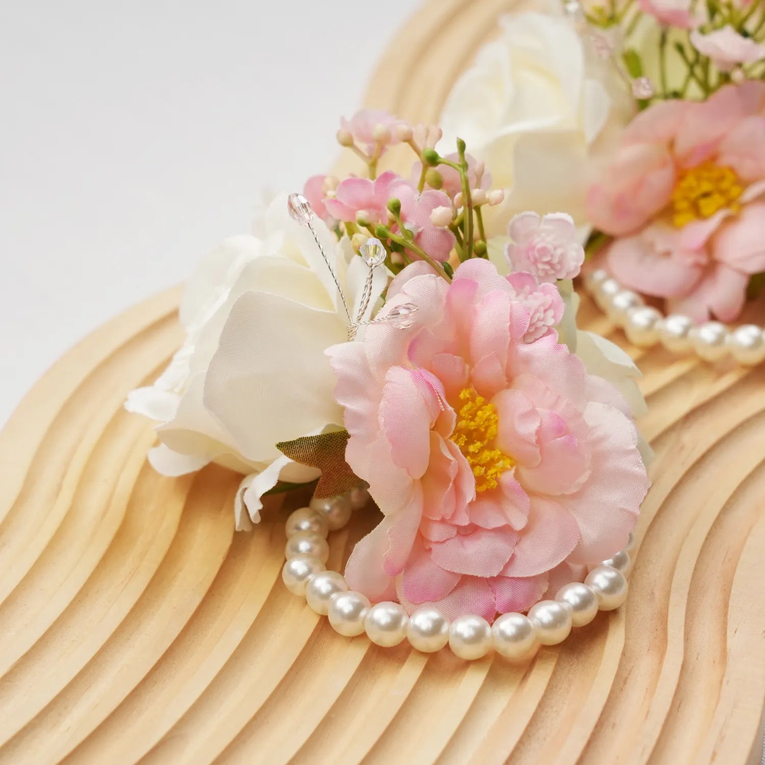 Uflower Wrist Corsages in Blush White MG80009-04*6