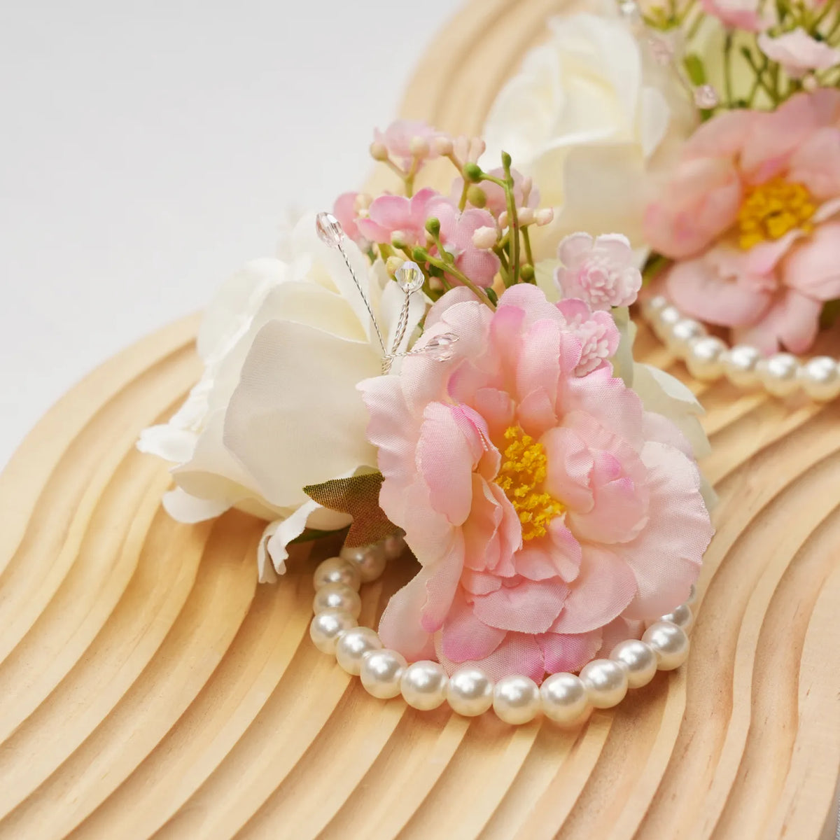 Uflower Wrist Corsages in Blush White MG80009-04*6