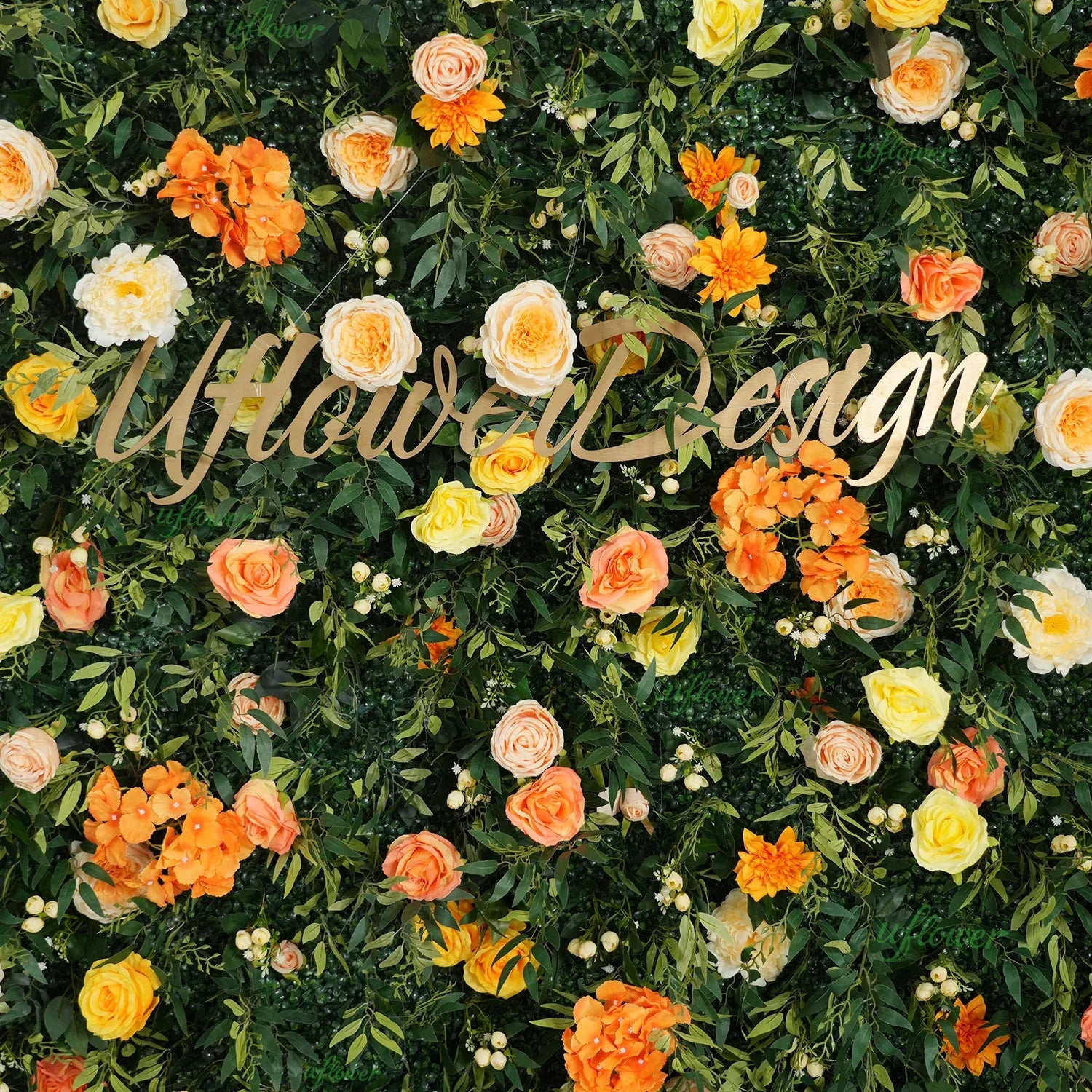 Uflower Autumn Orange Yellow Flower Wall Fall Wedding Party Event Decor SET80198 - Uflower