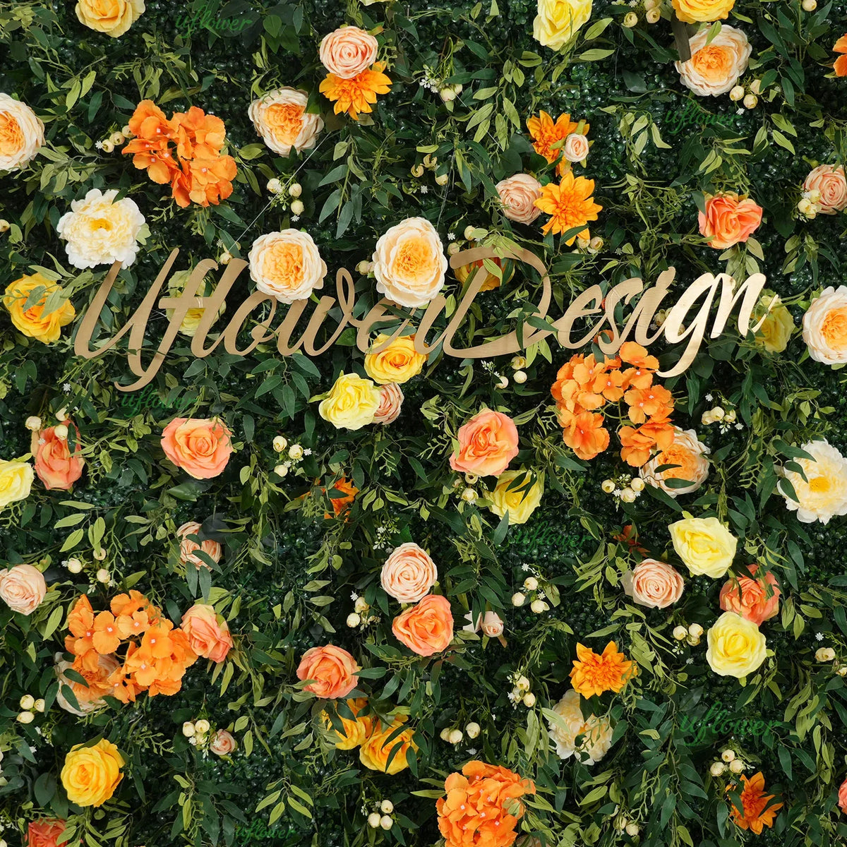 Uflower Autumn Orange Yellow Flower Wall Fall Wedding Party Event Decor SET80198 - Uflower