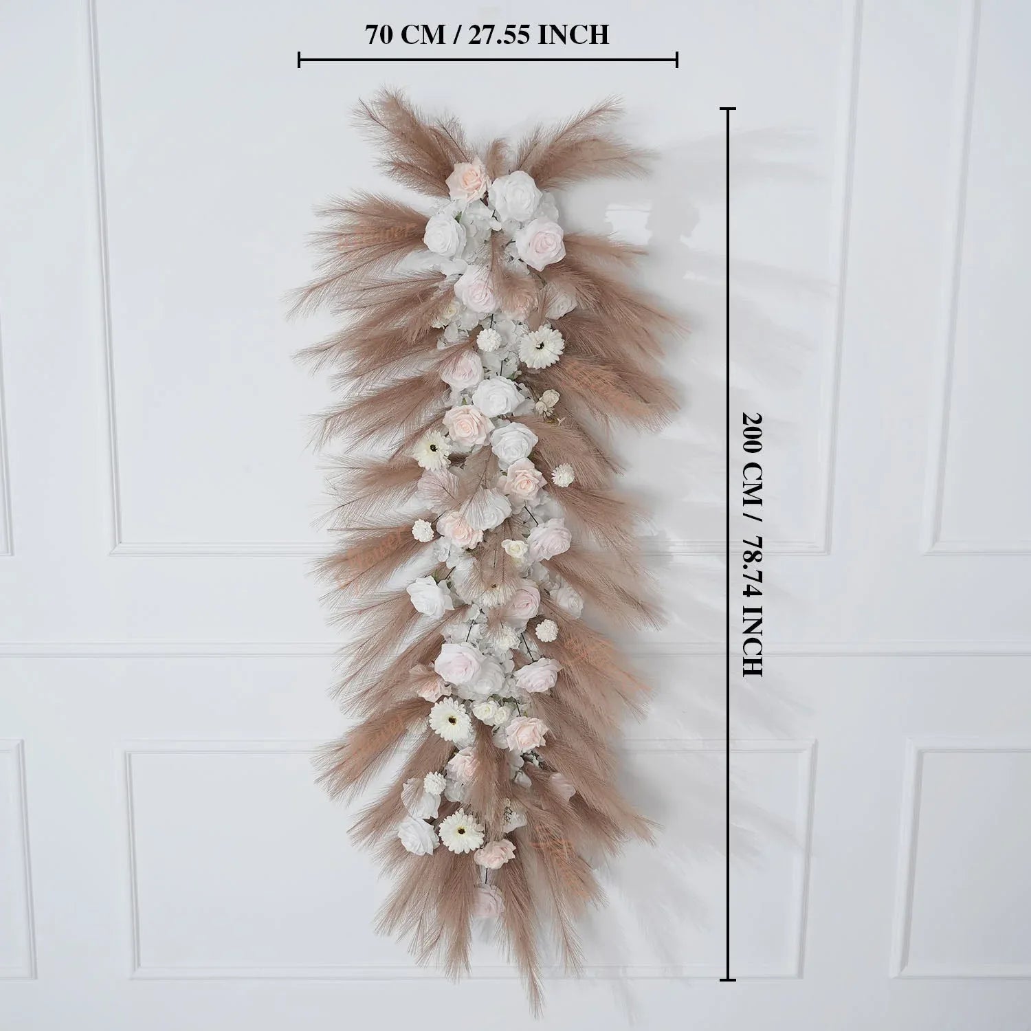 Uflower Pampas Grass Rose Wedding Floral Arrangement KT Backdrop Decor SET80163 - Uflower
