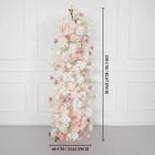 Uflower Artificial Pink White Flower Row Wedding KT Backdrop Decor MC80144-01 - Uflower