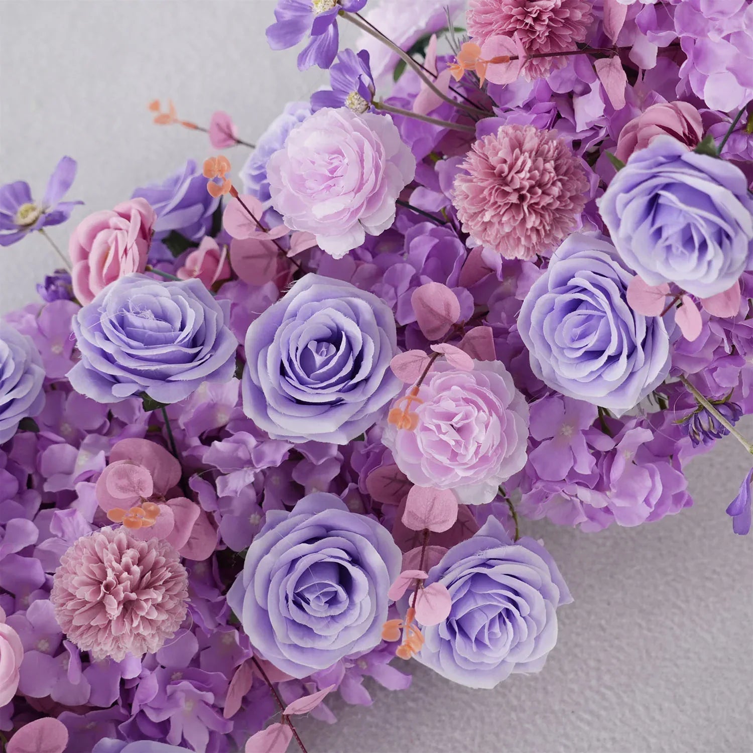 Uflower Purple Rose Table Runner Sofa Floral Wedding Backdrop Decor MC80118-01 - Uflower