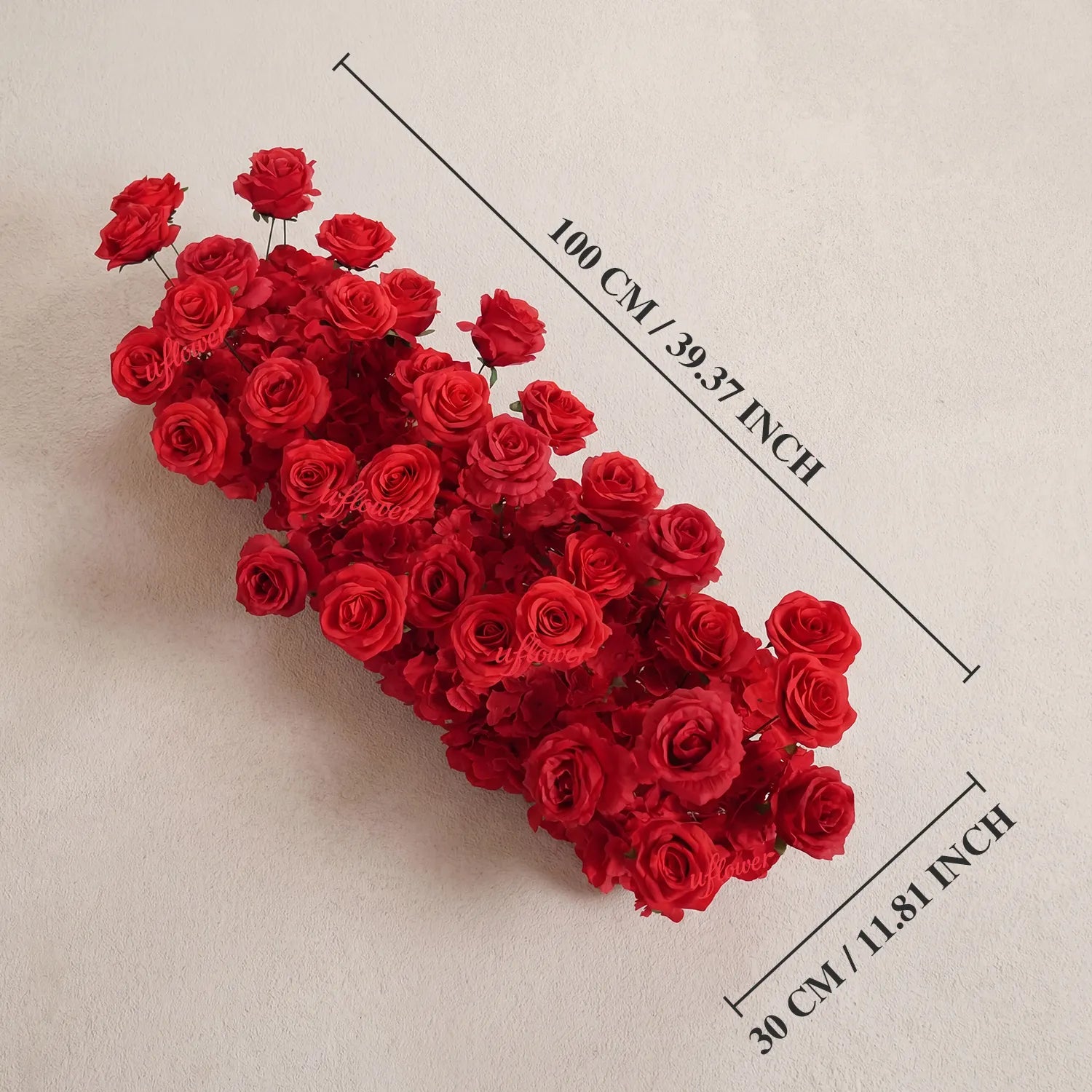 Uflower Red Rose Wedding Arch Heart Arch Decor SET80237
