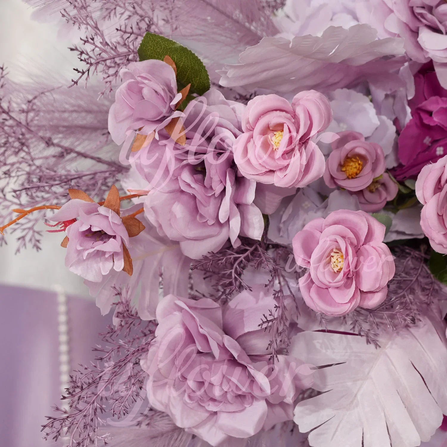 Uflower Purple Flower Arrangement Wedding Party Backdrop Floral Props SET80156 - Uflower