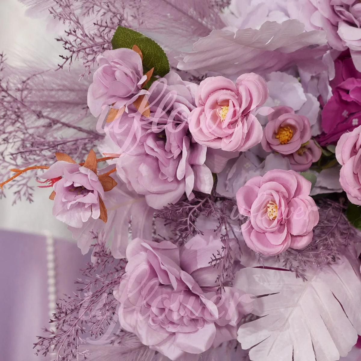 Uflower Purple Flower Arrangement Wedding Party Backdrop Floral Props SET80156 - Uflower