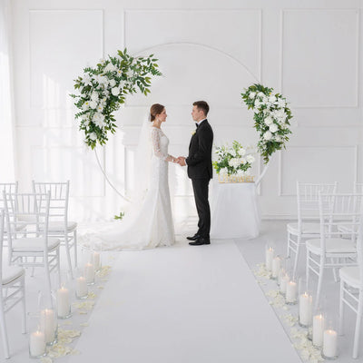 Uflower Artificial White Flower Row KT Background Wedding Decor SET80062 - Uflower